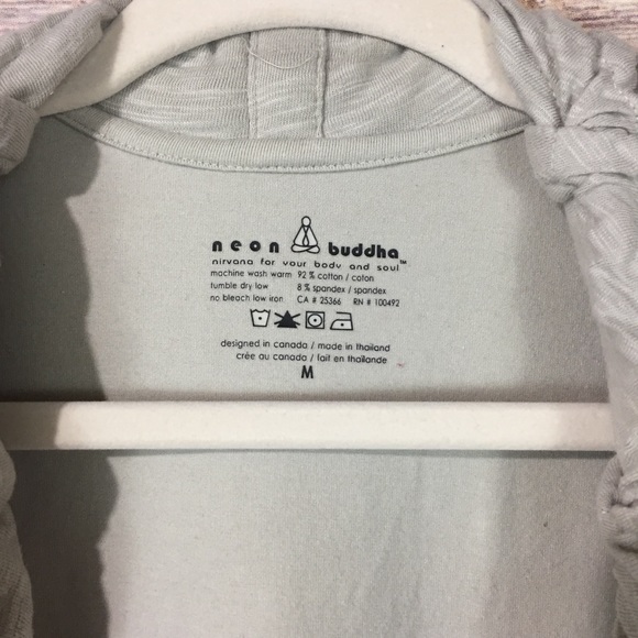 Neon Buddha Beige Tie Front Cardigan Sweater M - Picture 2 of 5